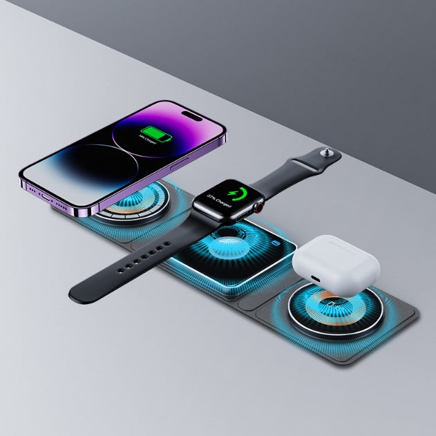 3 IN 1 Magnetic Folding Wireless Charger Station for IPhone