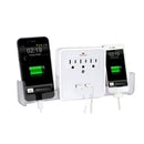 Classic Combo Wall Adapter with 3 AC Outlets, Surge Protection & USB