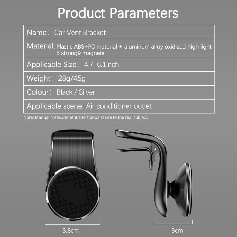 Magnetic Car Phone Holder Air Vent Magnet Mount Smartphone Rotation