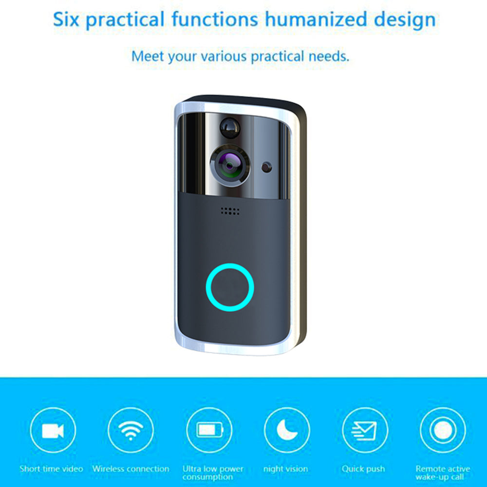 Compact WiFi Video Doorbell Camera (Black,Silver)