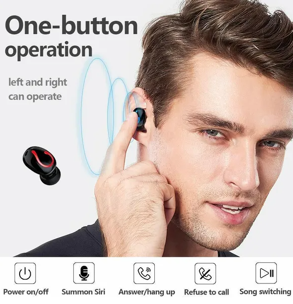 Mini Wireless Earbuds, Bluetooth 5.1 TWS with Charging Case, IPX7 Waterproof