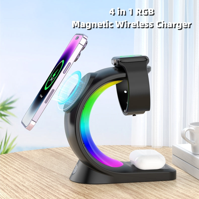 4 in 1 Magnetic Wireless Charger Fast Charging for Smart Phone