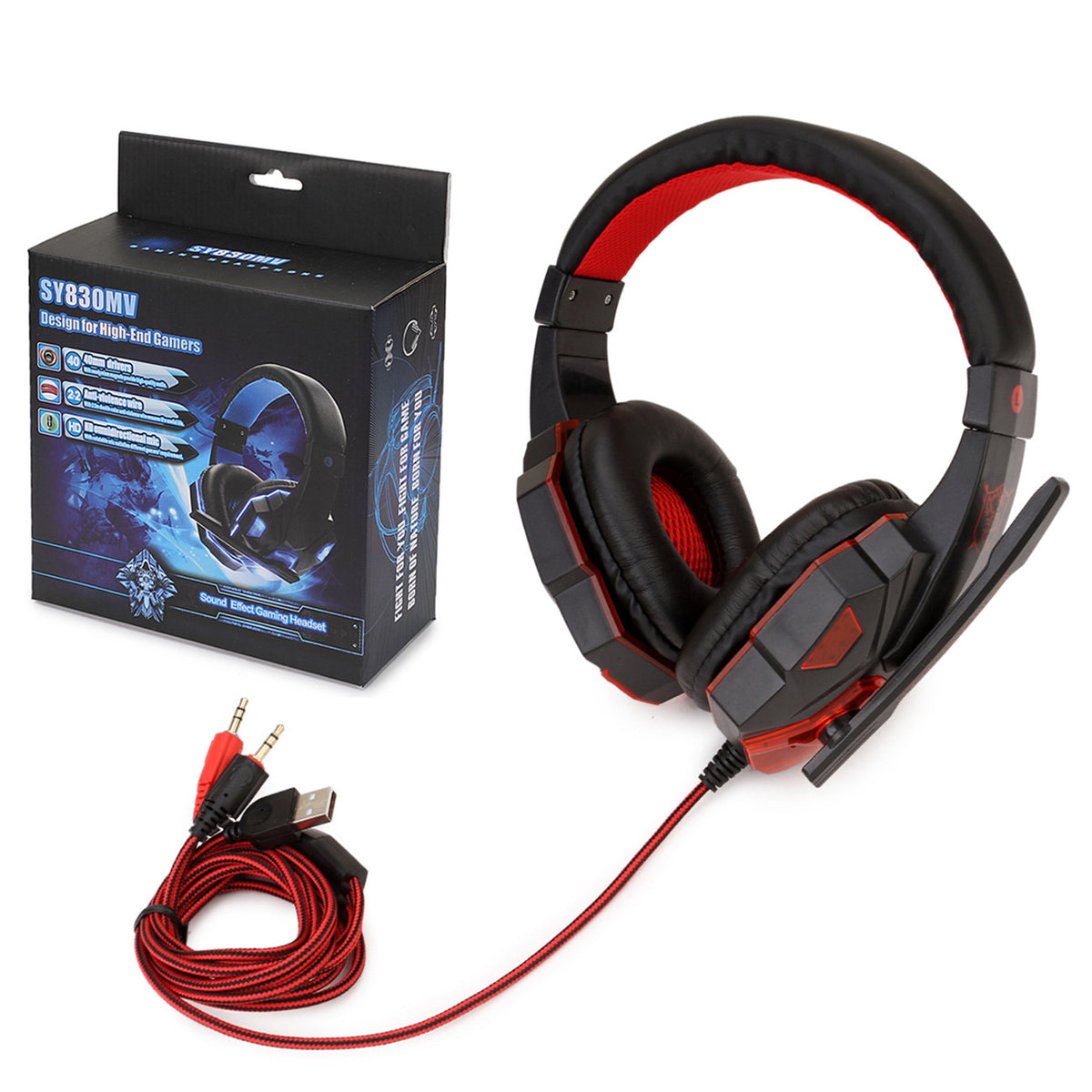 Wired RGB Gaming Headset with Mic (3.5mm + USB) - view 3