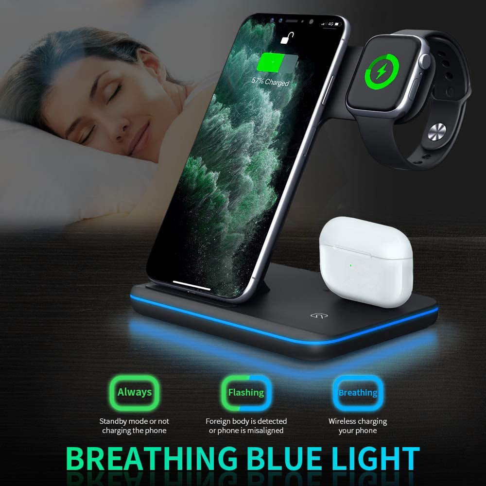 3-in-1 Wireless Charging Pad for Phone, Watch and Earbuds