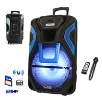 BeFree Sound 15 Inch Rechargable Bluetooth PA Speaker System with SD