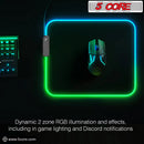 RGB Gaming Mouse Pad, 12 Light Modes (11.8 x 9.8 in)