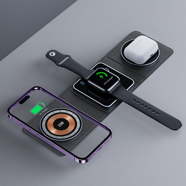 3 IN 1 Magnetic Folding Wireless Charger Station for IPhone