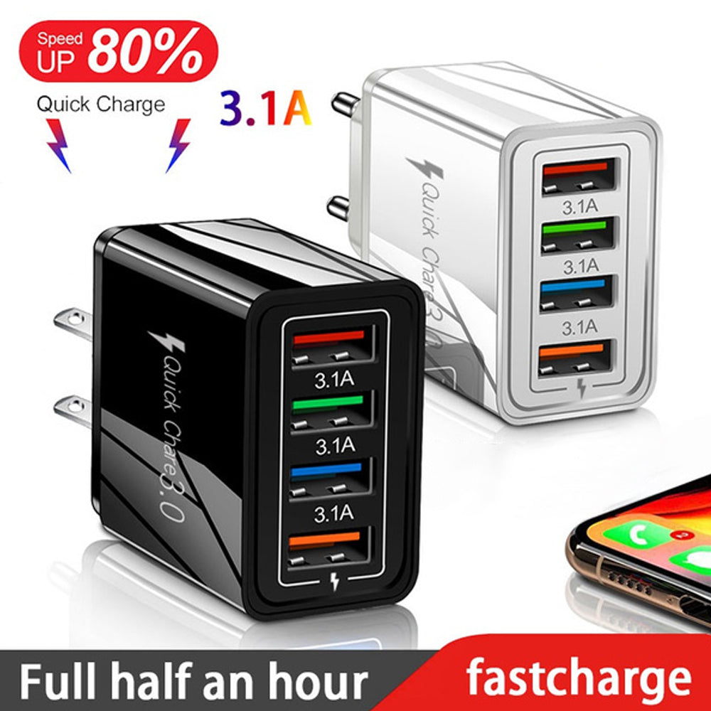 USB Charger Quick Charge 3.0 4 Phone Adapter for Tablet Portable Wall